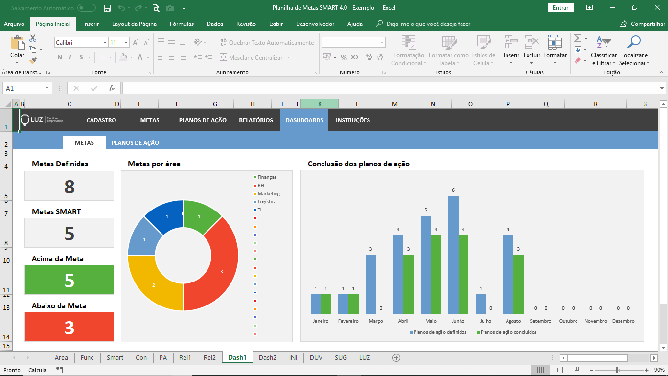 Planilha De Metas E Objetivos Smart Em Excel 4 0 Planilhas Em Excel