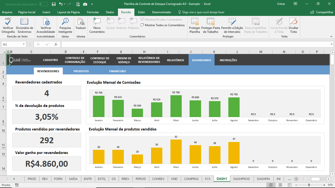 Planilha De Controle De Estoque Consignado Em Excel Planilhas Prontas