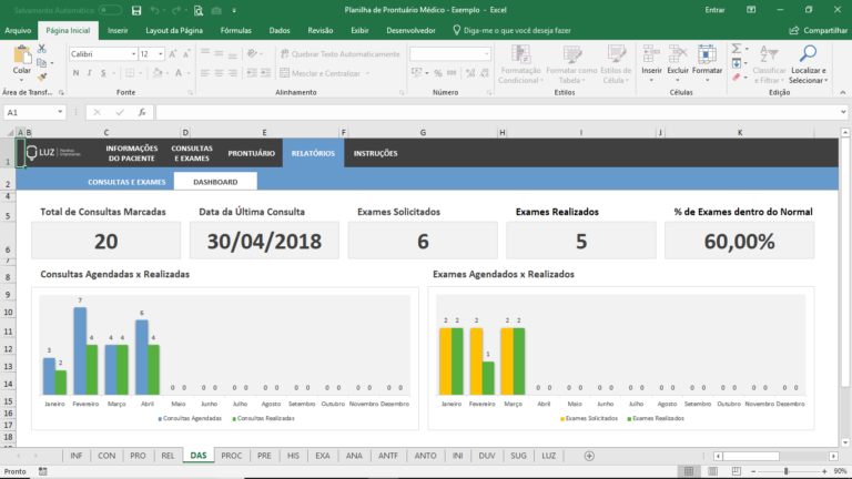 Planilha De Controle De Consultas M Dicas Em Excel Planilhas Prontas