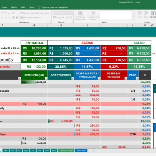 Organizze Plan Planilha De Controle Financeiro Pessoal Investimentos Planilhas Prontas