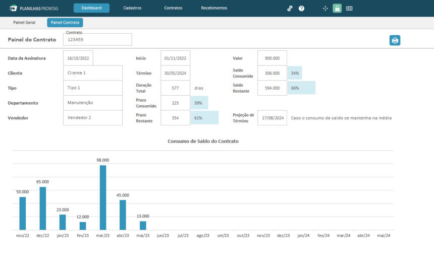 Planilha De Gest O E Controle De Contratos Em Excel Planilhas Prontas