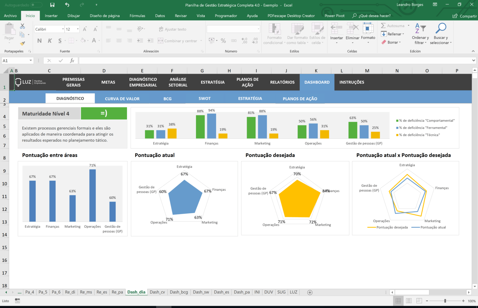 Planilha de Gestão Estratégica Completa em Excel Planilhas Prontas