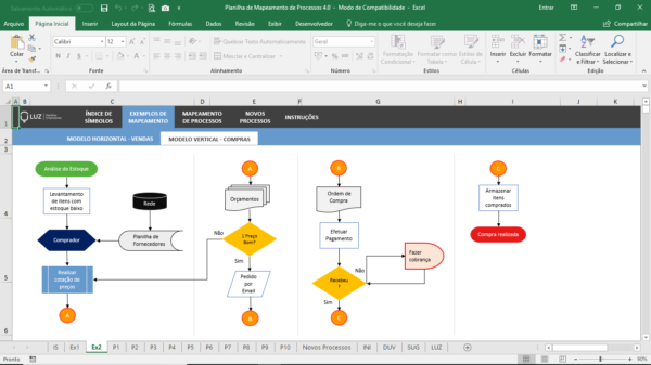 Planilha De Mapeamento De Processos Em Excel Planilhas Prontas 9578