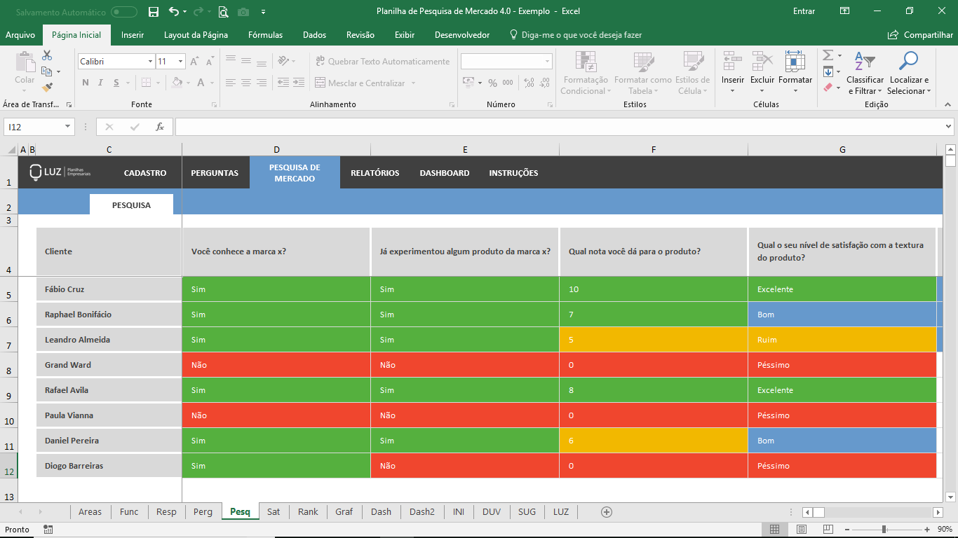 Planilha De Pesquisa De Mercado Em Excel Planilhas Prontas