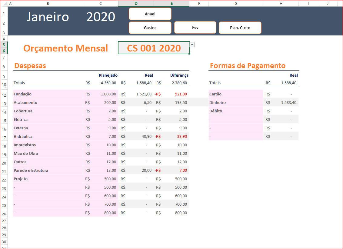 Planilha De Controle De Gastos De Obras Em Excel Planilhas Prontas Sexiezpix Web Porn 9493