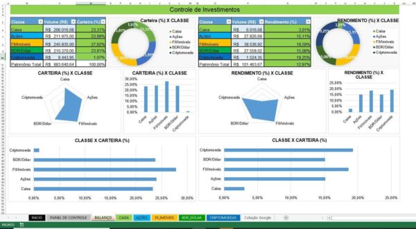 Planilha De Investimentos E Cota Es Autom Ticas Em Excel Planilhas Prontas