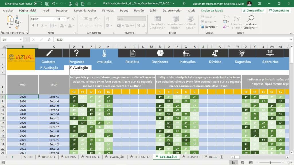 Planilha De Pesquisa De Clima Organizacional Em Excel 4 0 Planilhas Vrogue 2593